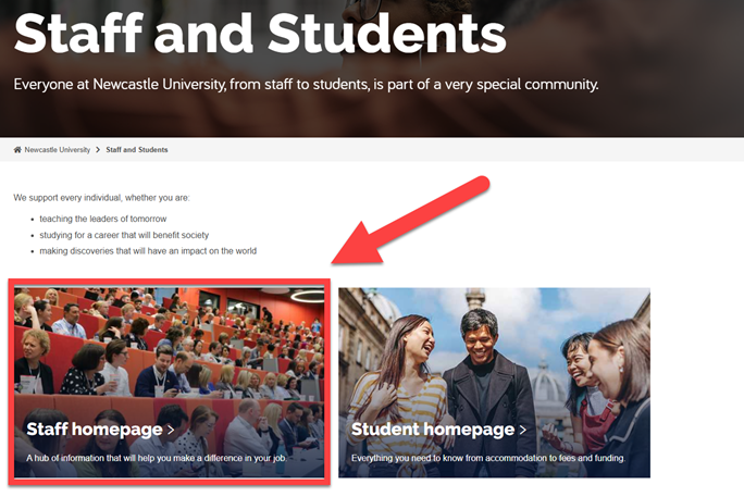 Newcastle University Staff Homepage Link